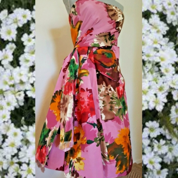 *$4,900 OSCAR DE LA RENTA ADOREABLE BEAUTIFUL SILK FLORAL RUNWAY DRESS US 4 - Picture 8 of 16